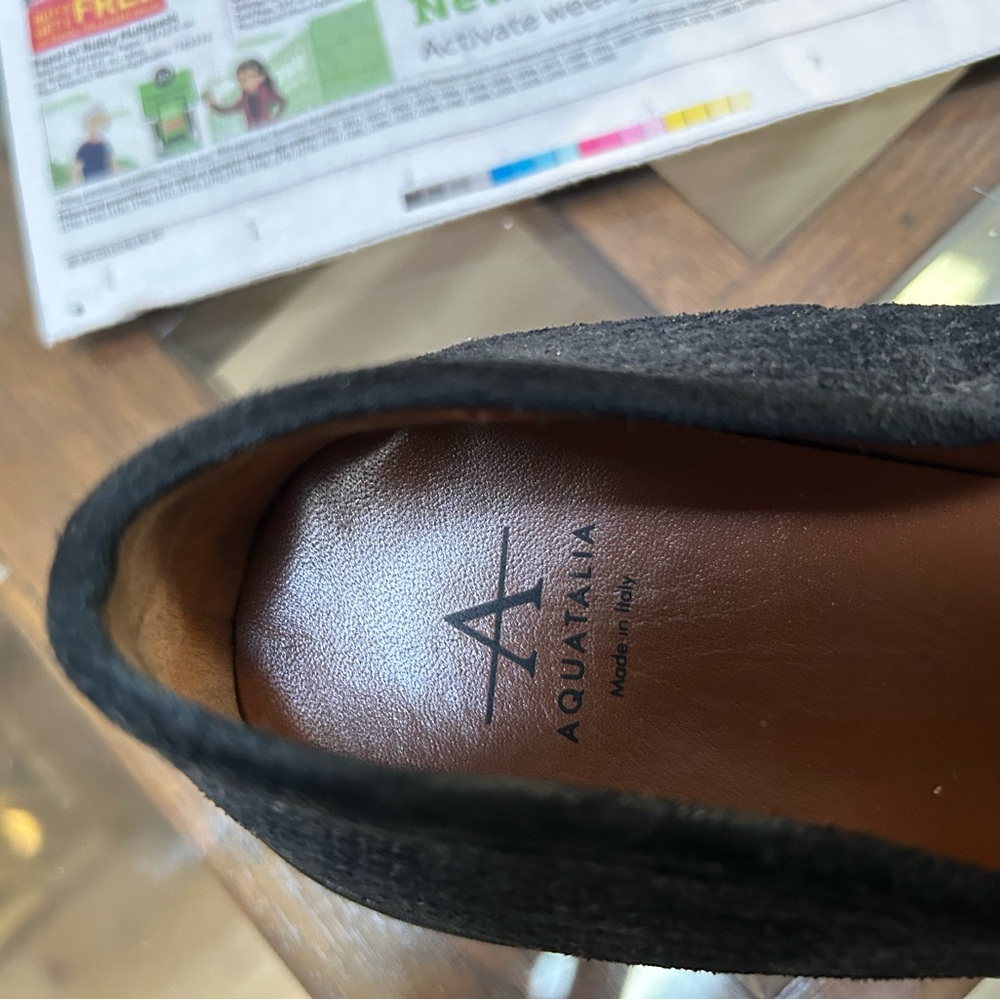Aquatalia Black Suede Loafers